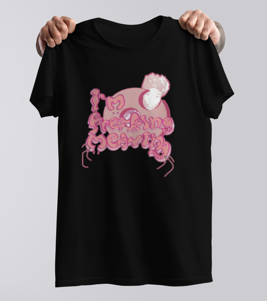 I’m Freaking Mewing Pink Cartoon Style With Portrait And Whiskers T-Shirt