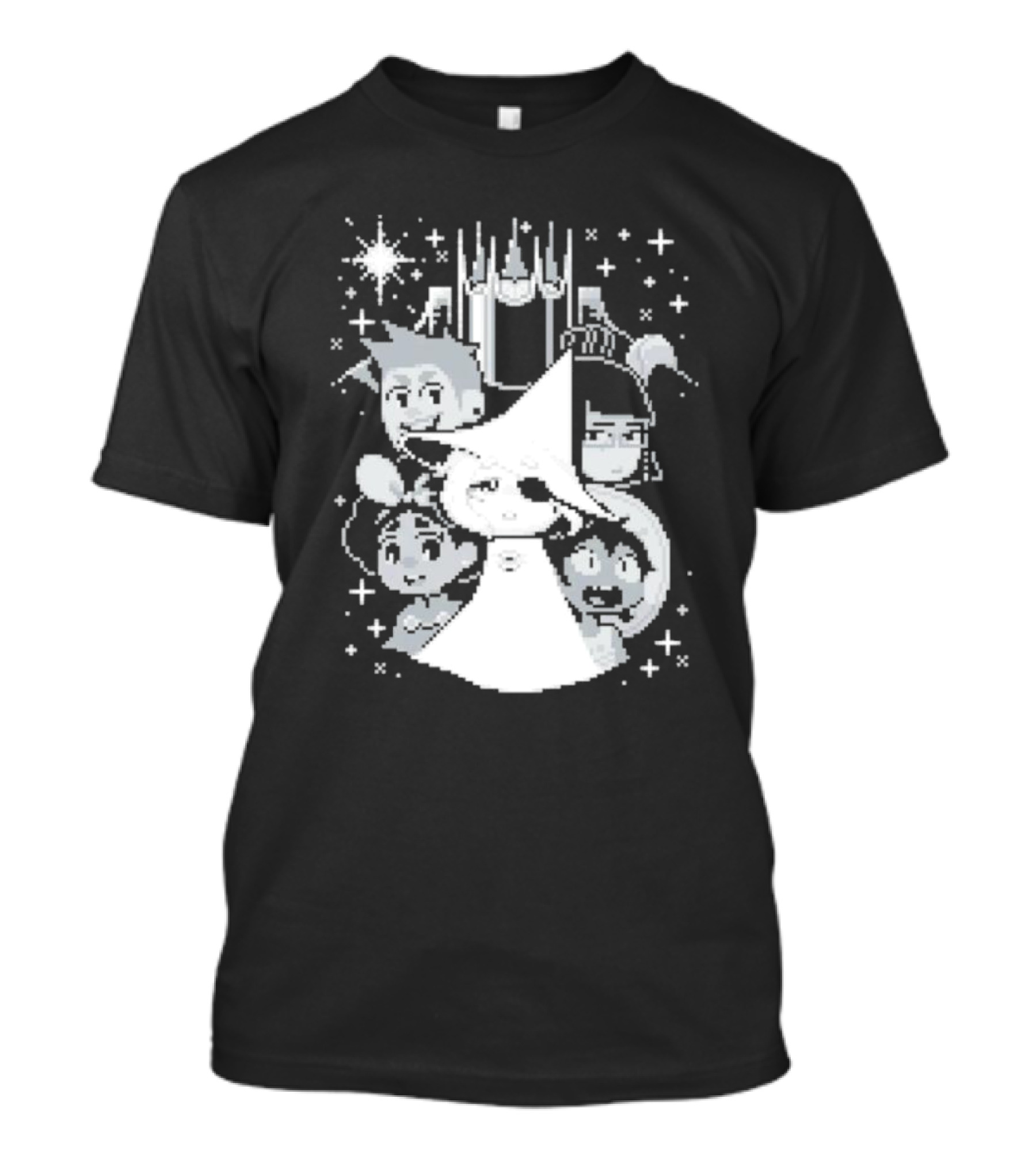 In Stars And Time Characters Pixel Art Cosmic Adventure T-Shirt