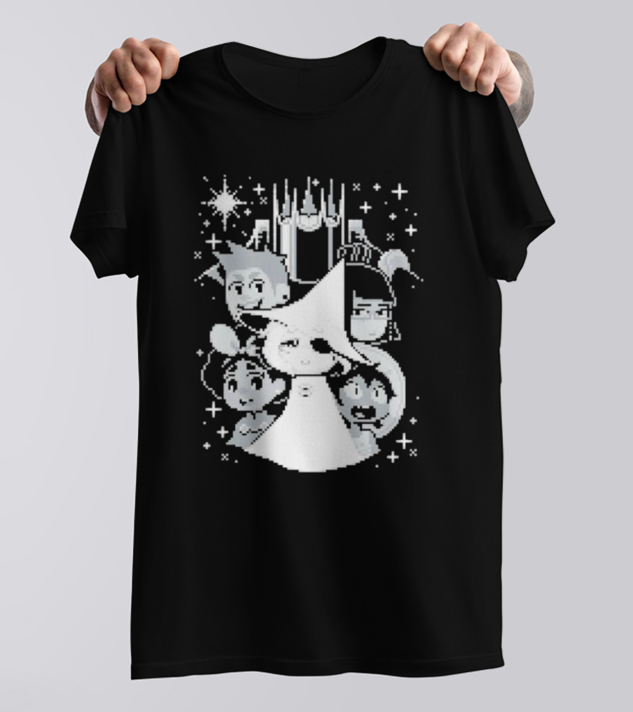 In Stars And Time Characters Pixel Art Cosmic Adventure T-Shirt