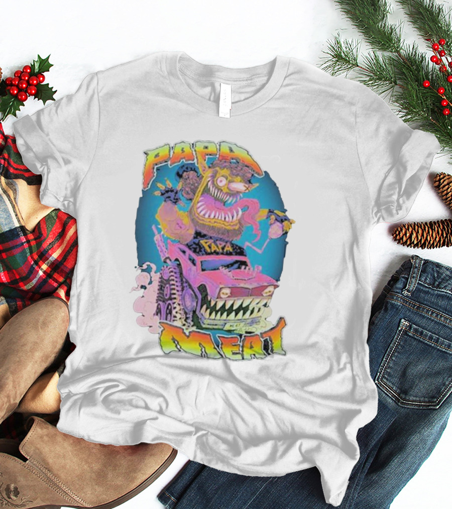Papa Meat Crazy Monster Truck Adventure T-Shirt