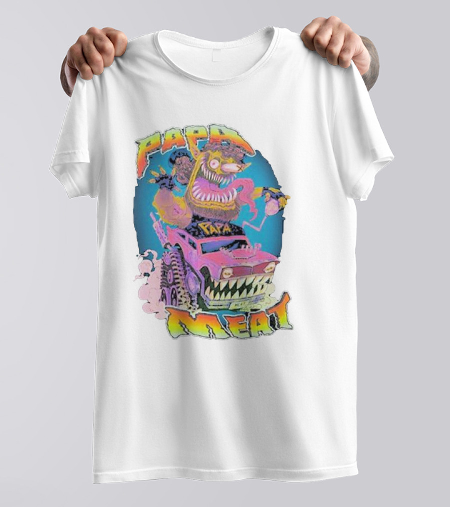 Papa Meat Crazy Monster Truck Adventure T-Shirt