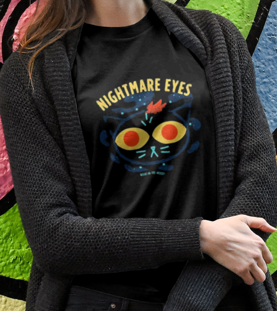 Nightmare Eyes Night In The Woods Cat T-Shirt