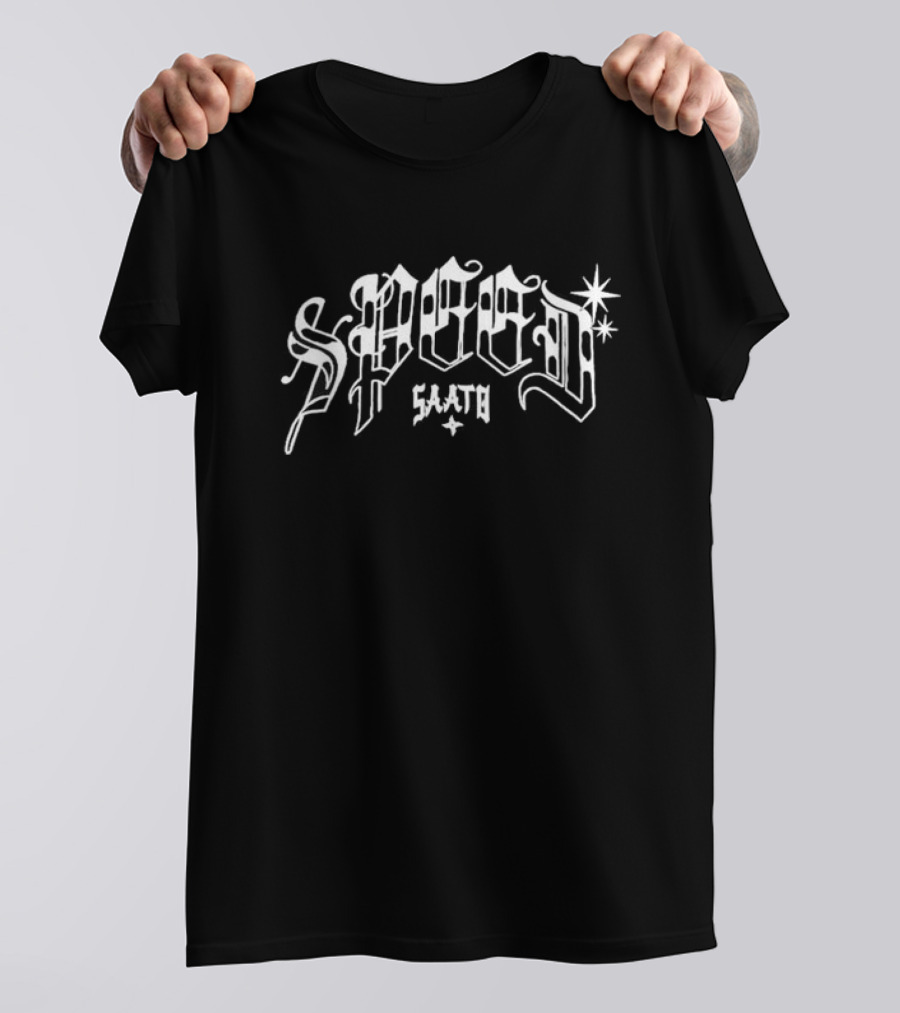 Speed Saato Vintage Tattoo Font Starburst T-Shirt