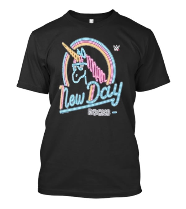 The New Day WWE Neon Unicorn Rocks Ripple Junction T-Shirt
