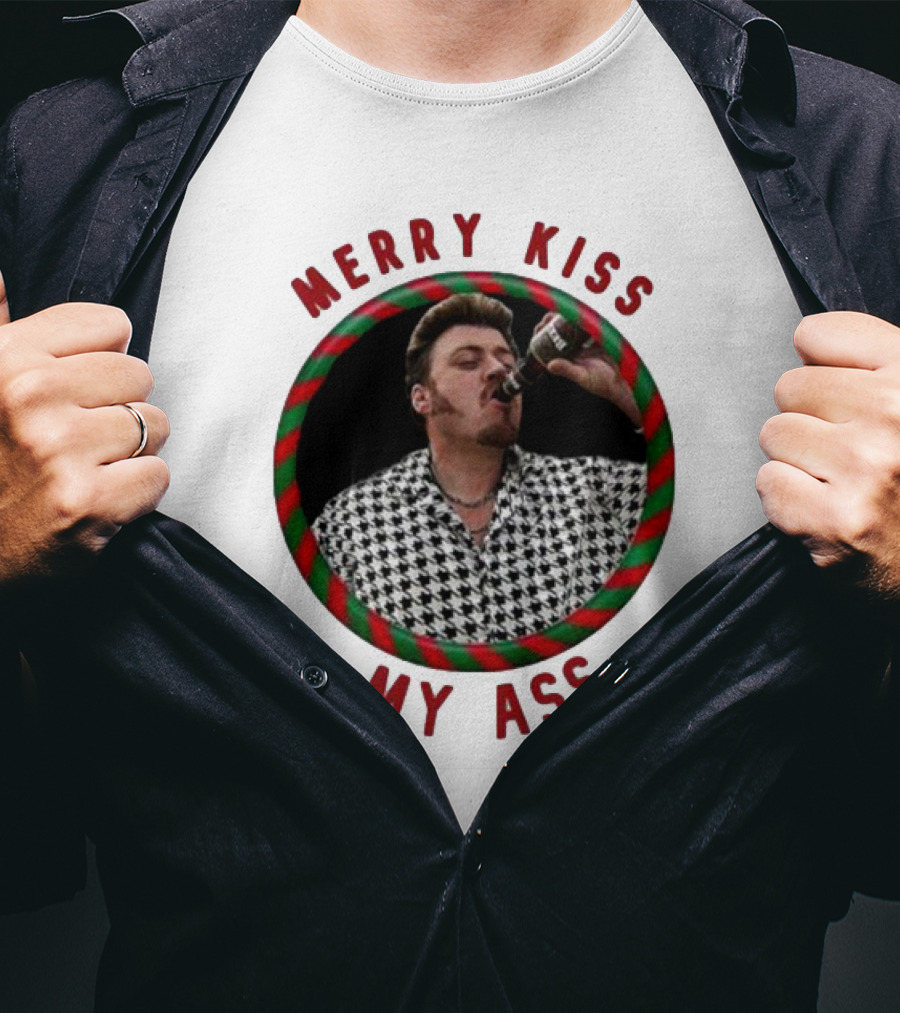 Merry Kiss My Ass Trailer Park Christmas T-Shirt