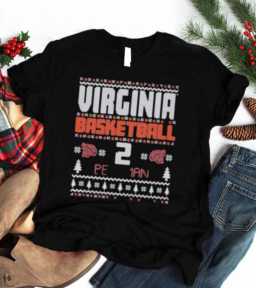Virginia Basketball Reece Beekman 2 Pe 1an Winter Holiday T-Shirt