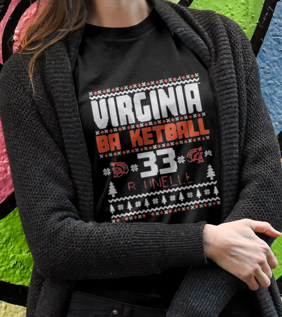 Virginia Basketball Sam Brunelle 33 Holiday T-Shirt