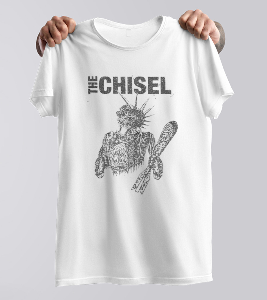 The Chisel Statue Of Liberty Skeleton With Club T-Shirt