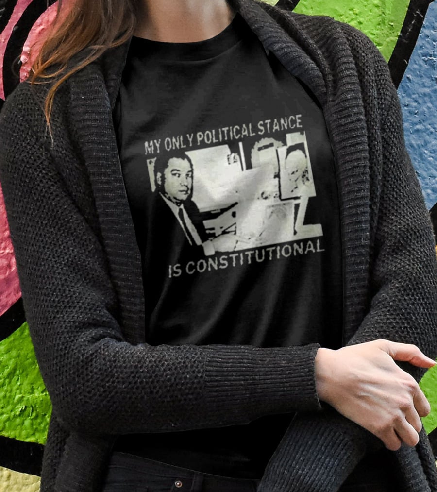 Bill Cooper My Only Political Stance Is Constitutional Office Desk Scene T-Shirt