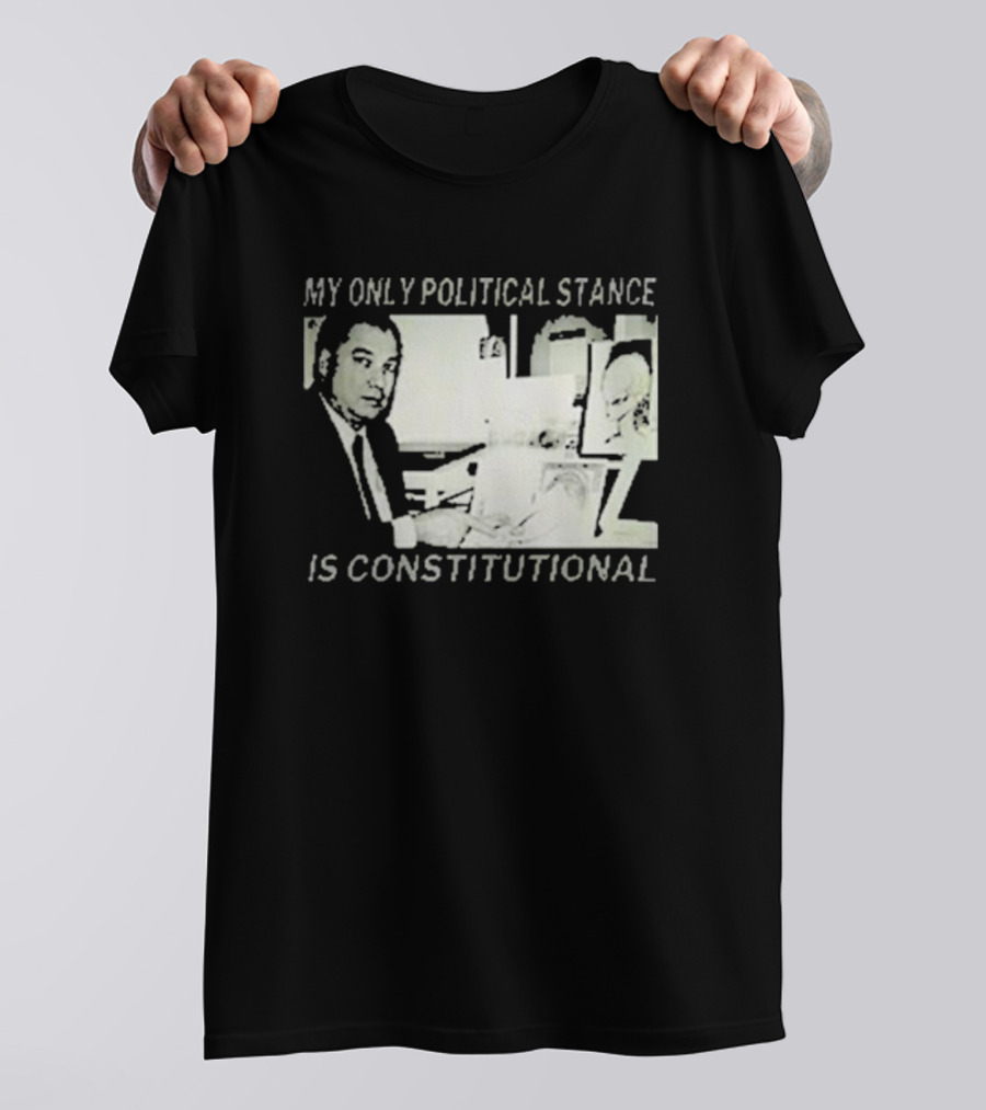 Bill Cooper My Only Political Stance Is Constitutional Office Desk Scene T-Shirt