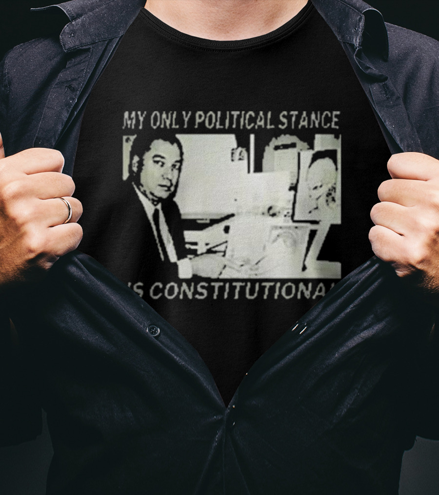 Bill Cooper My Only Political Stance Is Constitutional Office Desk Scene T-Shirt
