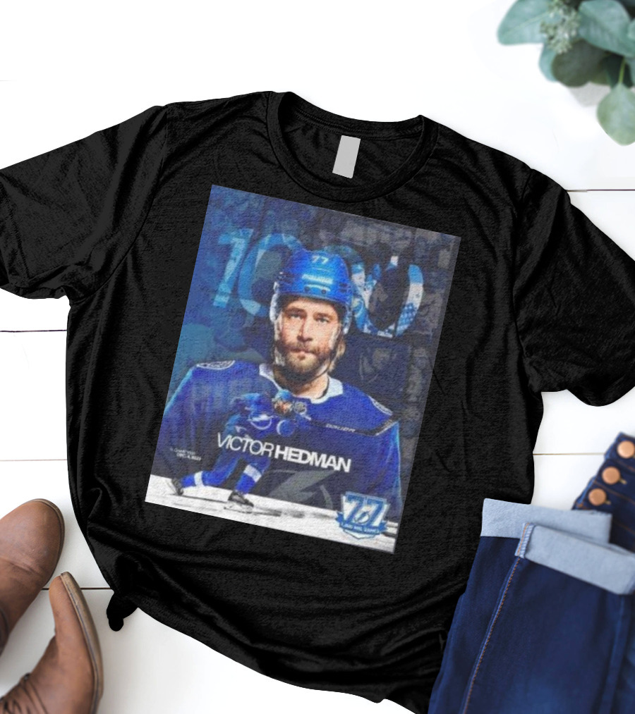 Victor Hedman 1000 NHL Games Milestone T-Shirt