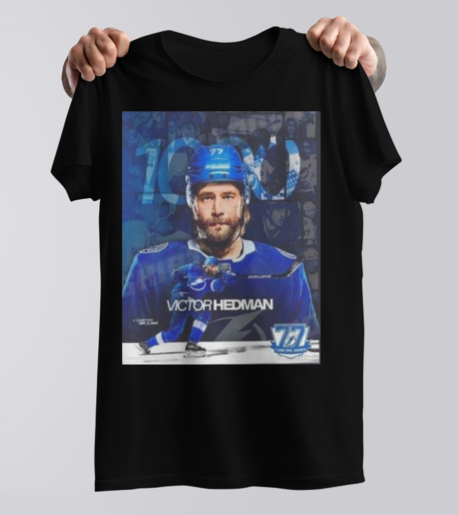 Victor Hedman 1000 NHL Games Milestone T-Shirt