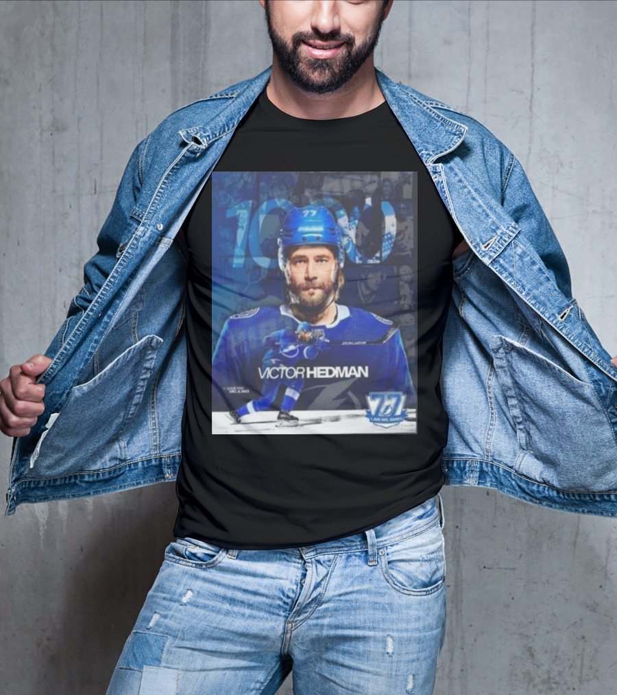 Victor Hedman 1000 NHL Games Milestone T-Shirt