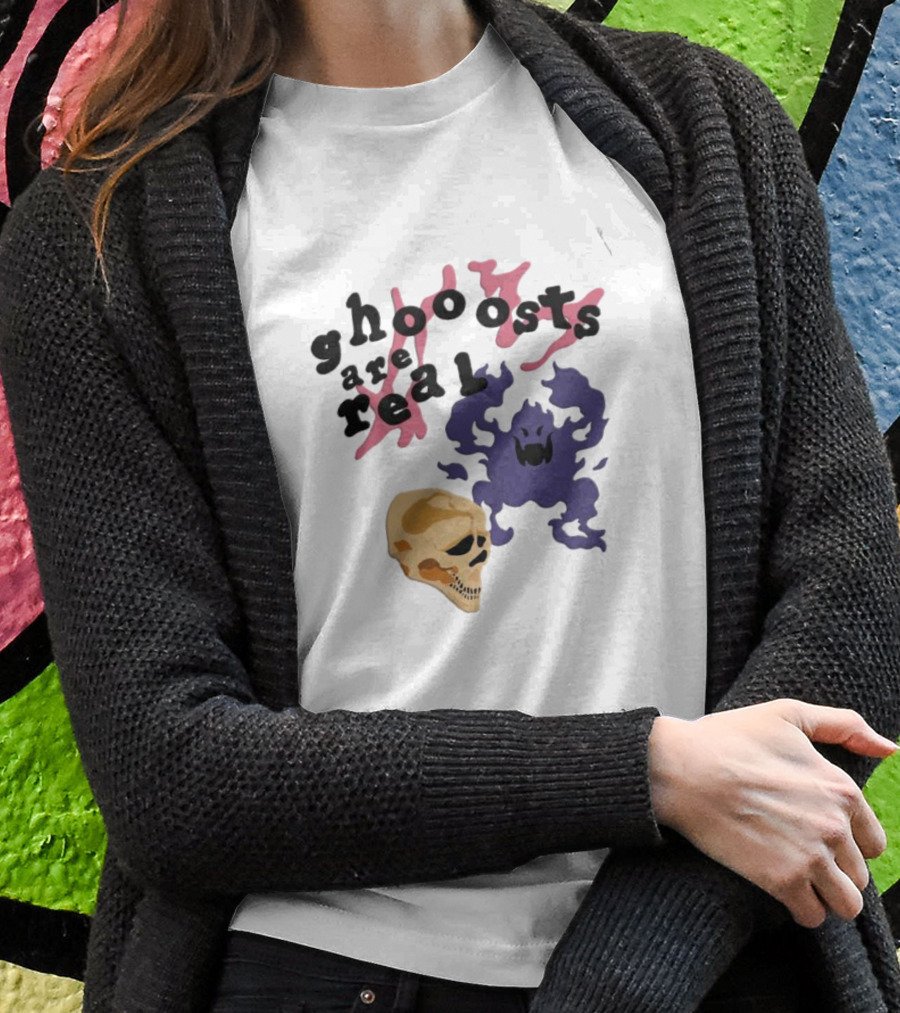 Ghoooosts Are Real Skull Purple And Pink T-Shirt