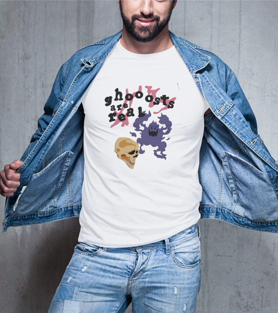 Ghoooosts Are Real Skull Purple And Pink T-Shirt