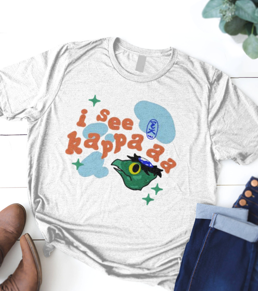 I See Kappaaa Cloud And Kappa Illustration Floating Elements T-Shirt