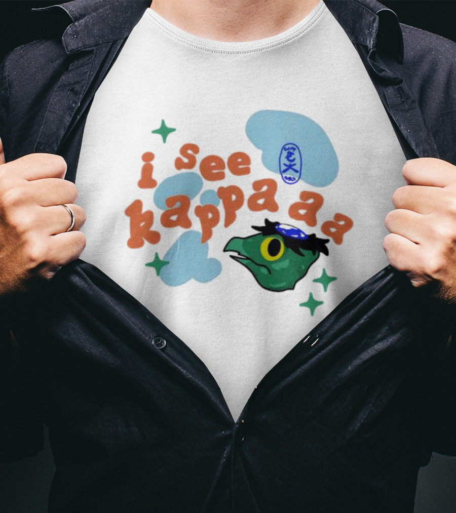 I See Kappaaa Cloud And Kappa Illustration Floating Elements T-Shirt