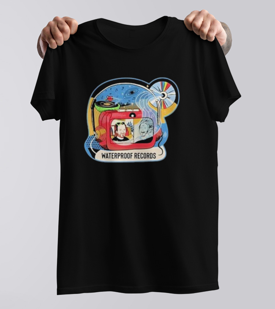 Waterproof Records Cosmic Vinyl And TV Adventure T-Shirt