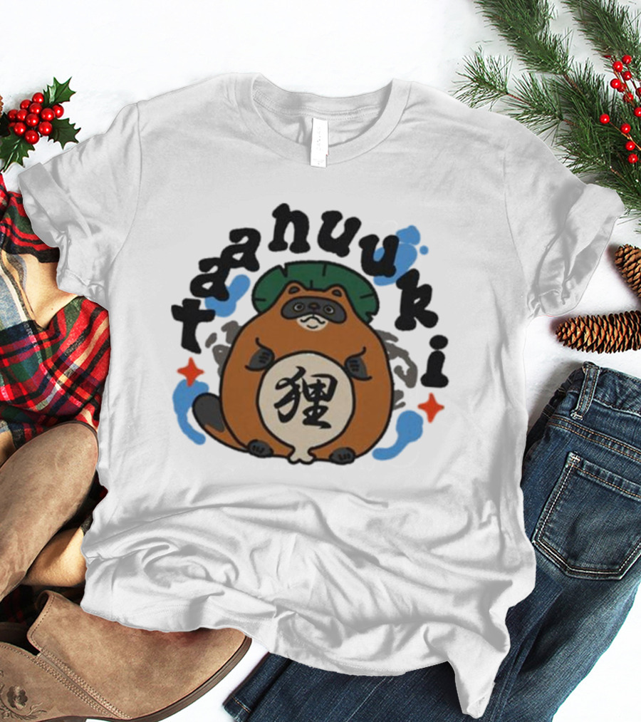 Tanuki Lucky Cat Kanji T-Shirt