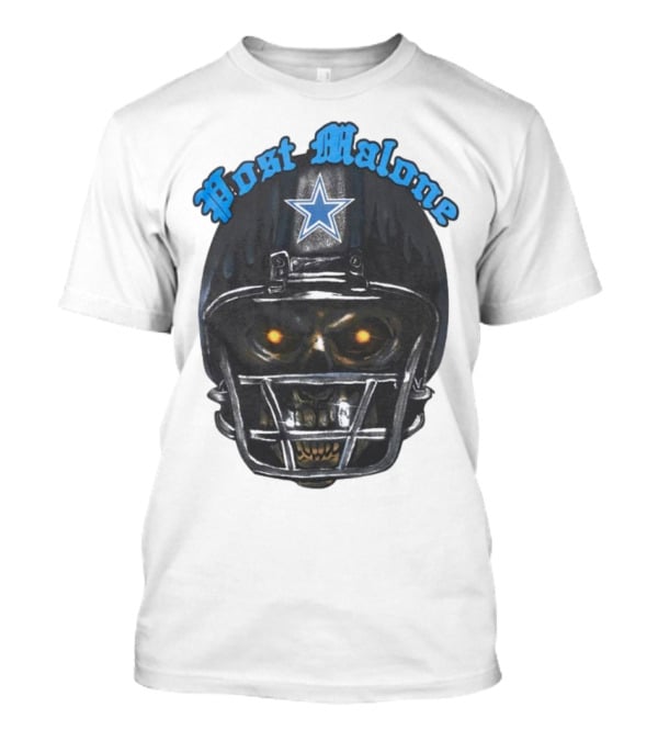 Post Malone Dallas Cowboys Helmet Skeleton With Star T-Shirt