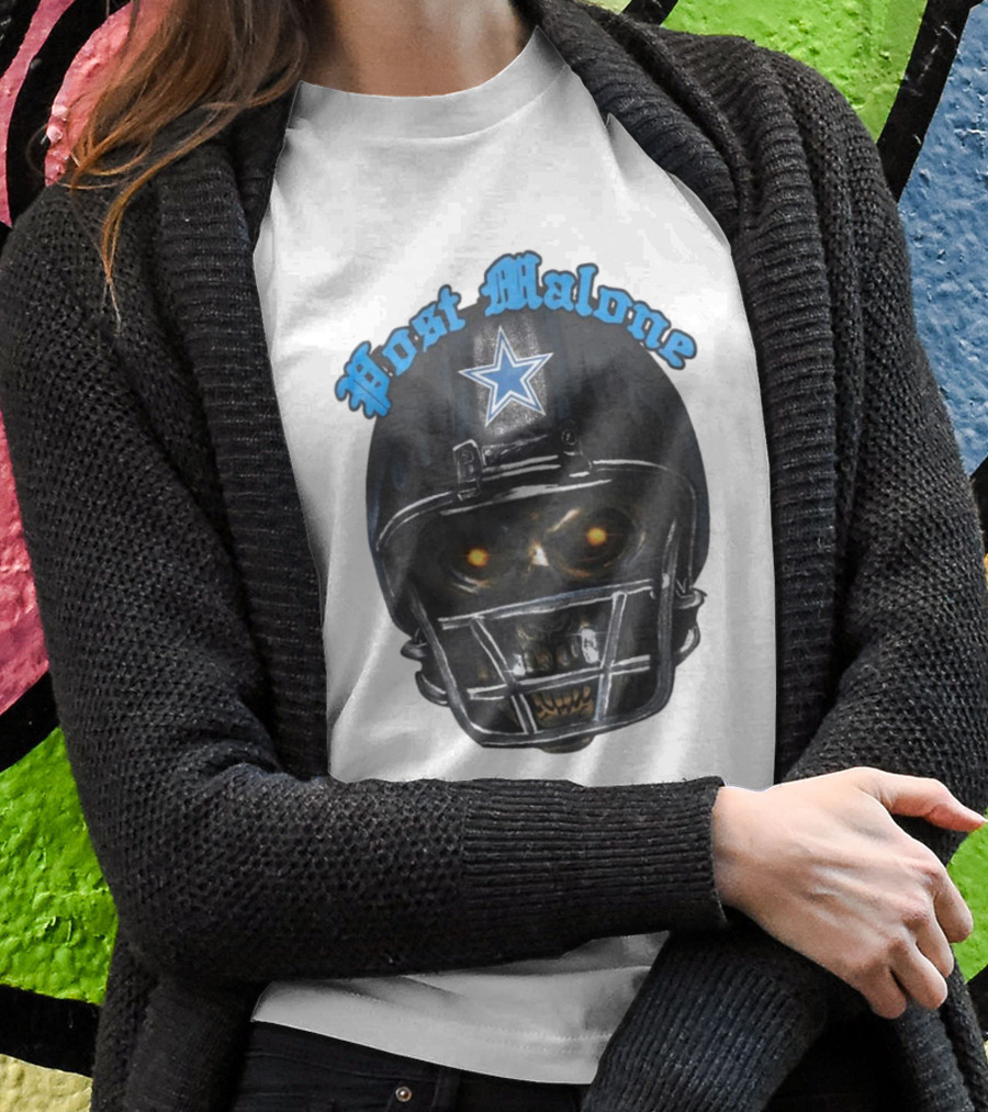 Post Malone Dallas Cowboys Helmet Skeleton With Star T-Shirt