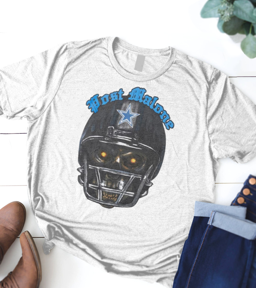 Post Malone Dallas Cowboys Helmet Skeleton With Star T-Shirt