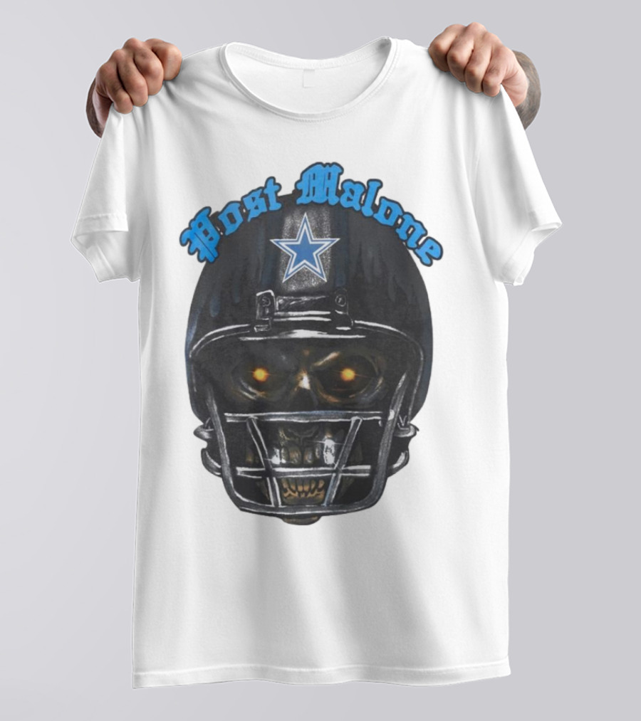 Post Malone Dallas Cowboys Helmet Skeleton With Star T-Shirt