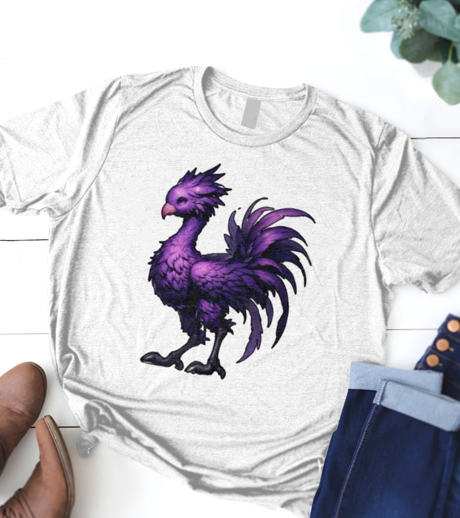 Purple Chocobo Fantasy Creature Mythical Bird Iconic Character T-Shirt