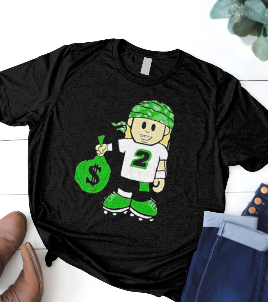 Football Player Number 2 Kids Money Bag Cartoon T-Shirt
