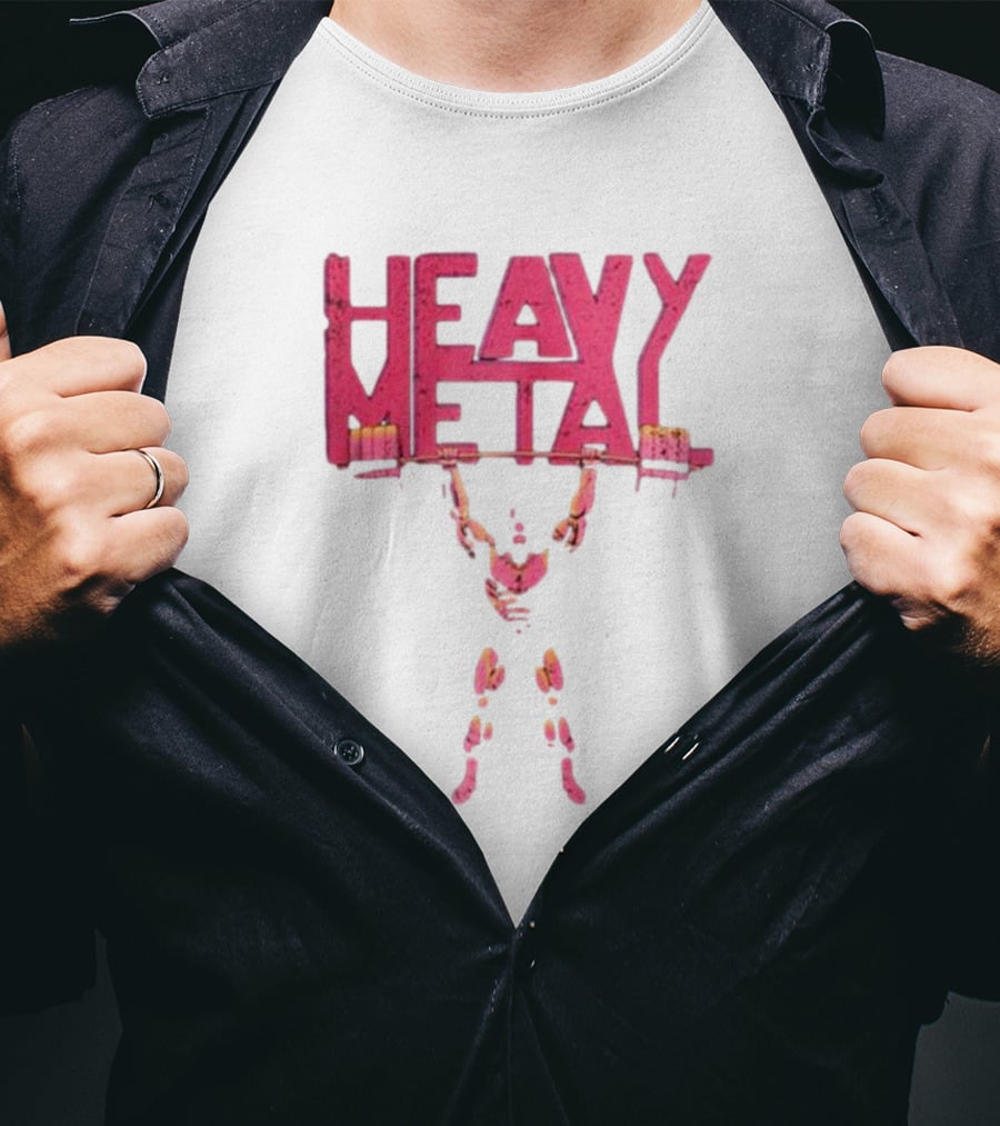 HEAVY METAL OVERHEAD PRESS LIFTING BARBELL T-Shirt