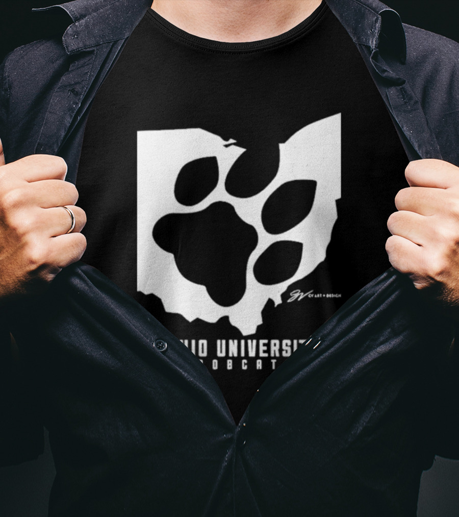 Ohio University Bobcats Paw Prints T-Shirt