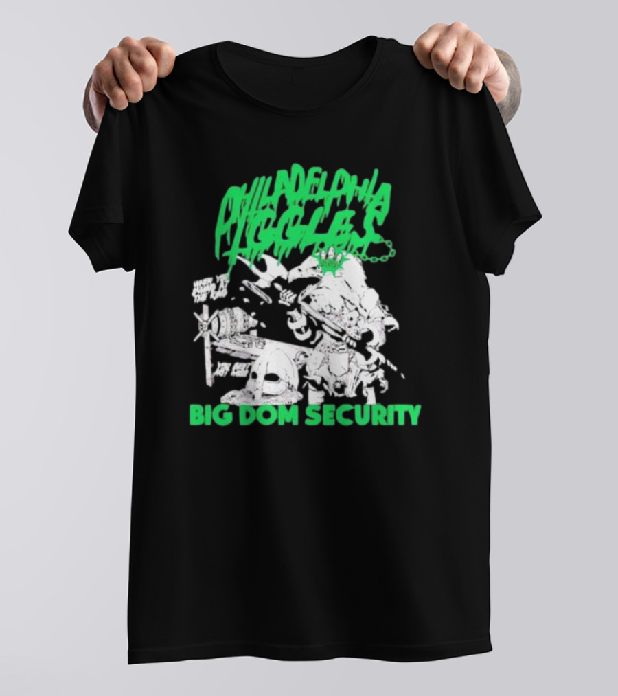 Philadelphia Eagles Big Dom Security Fierce Armored Guard With Spiked Bat T-Shirt