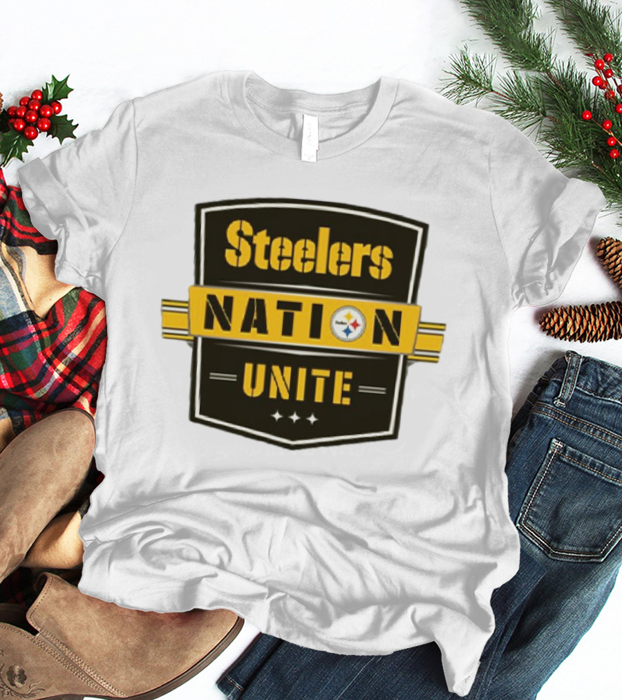 Steelers Nation Unite Emblem With Stars And Iconic Team Colors T-Shirt