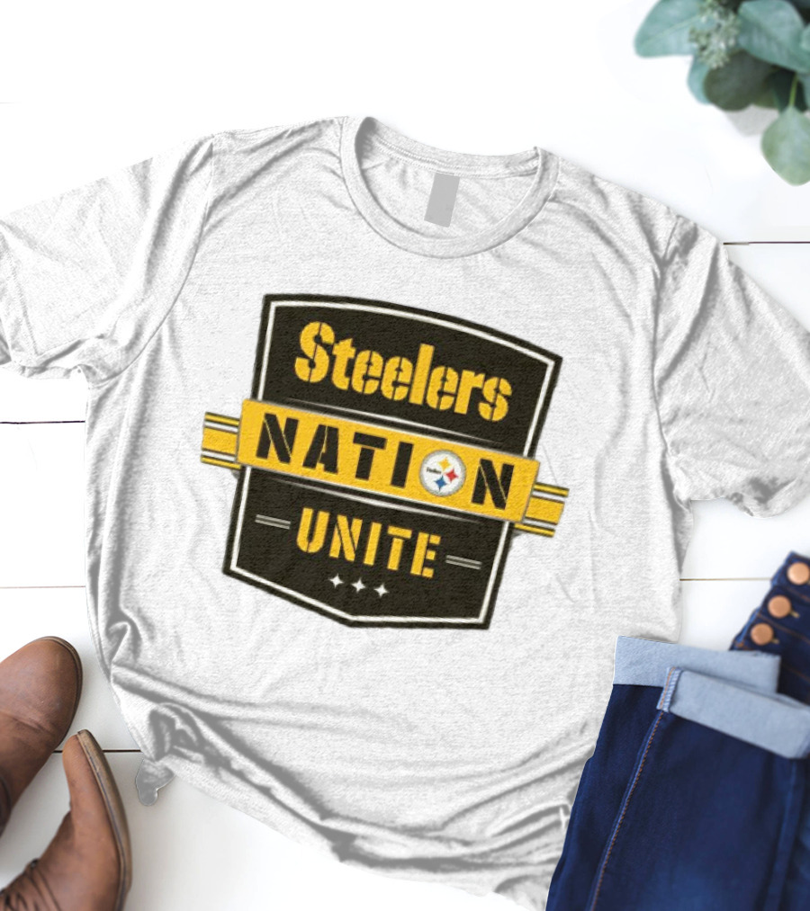 Steelers Nation Unite Emblem With Stars And Iconic Team Colors T-Shirt