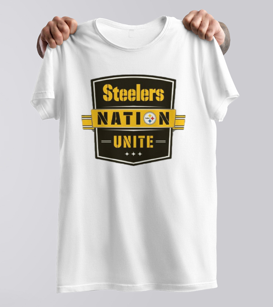 Steelers Nation Unite Emblem With Stars And Iconic Team Colors T-Shirt
