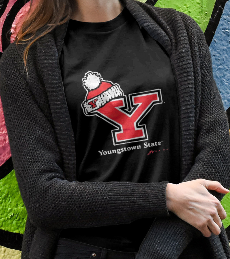 Youngstown State Y Logo With Knit Hat T-Shirt