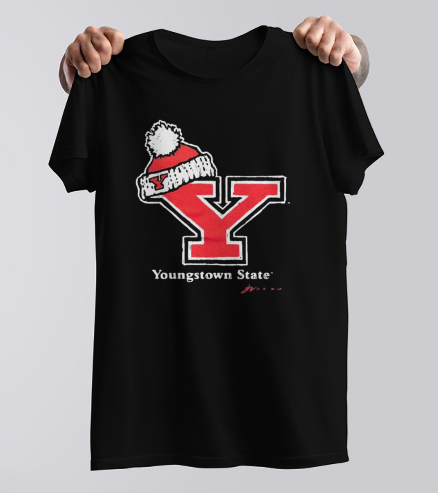 Youngstown State Y Logo With Knit Hat T-Shirt
