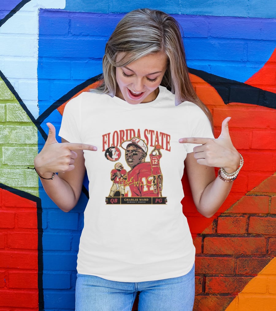 Florida State Charlie Ward Seminole Legend QB PG T-Shirt