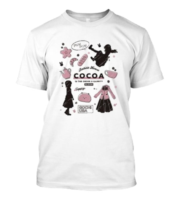 Is The Order A Rabbit Bloom Cocoa Rabbit House Sketch Blossom Tea T-Shirt
