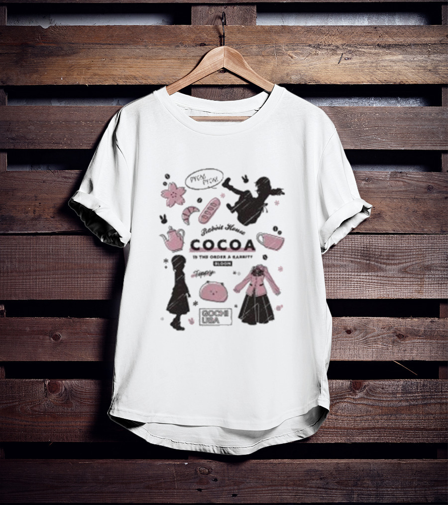 Is The Order A Rabbit Bloom Cocoa Rabbit House Sketch Blossom Tea T-Shirt