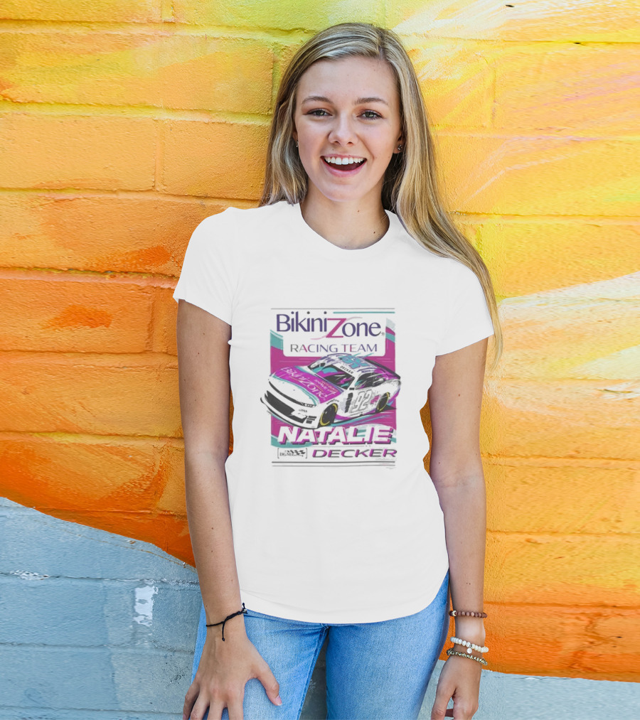 Bikini Zone Racing Team Natalie Decker 92 Car T-Shirt