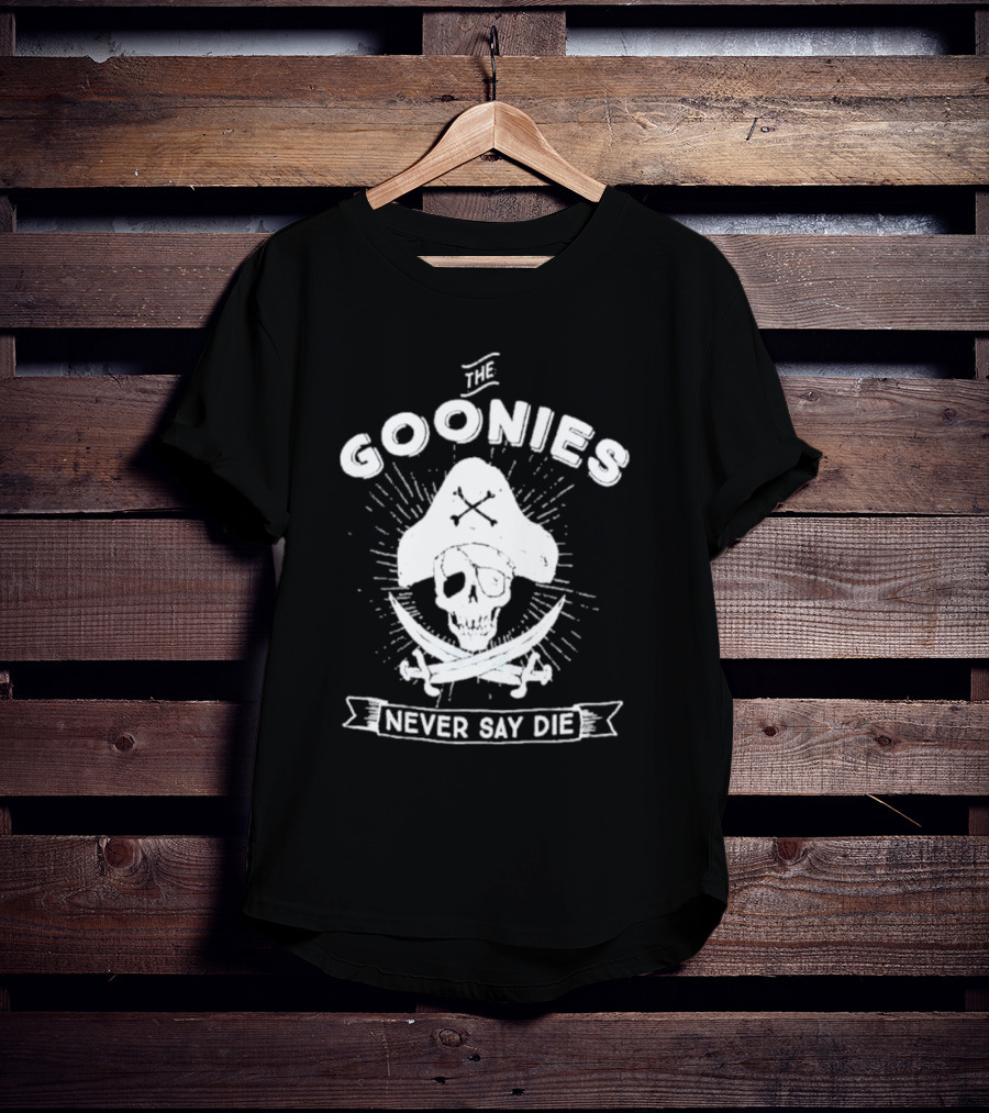 The Goonies Never Say Die Pirate Skull Crossed Swords T-Shirt