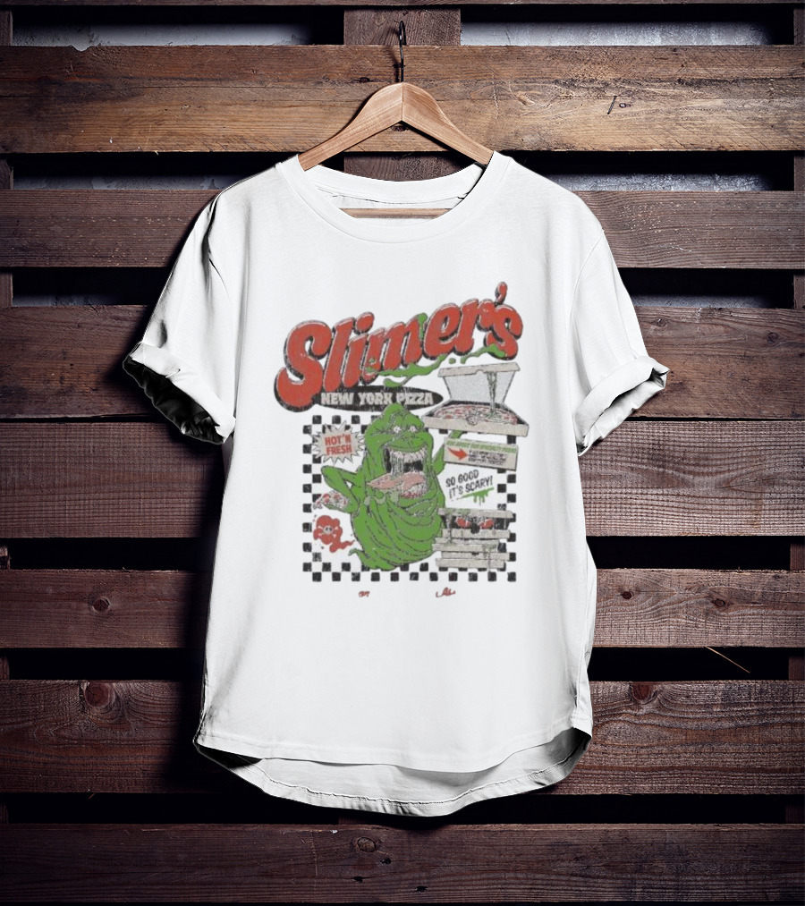 Slimer's New York Pizza Hot Fresh Delivery So Good It's Scary T-Shirt