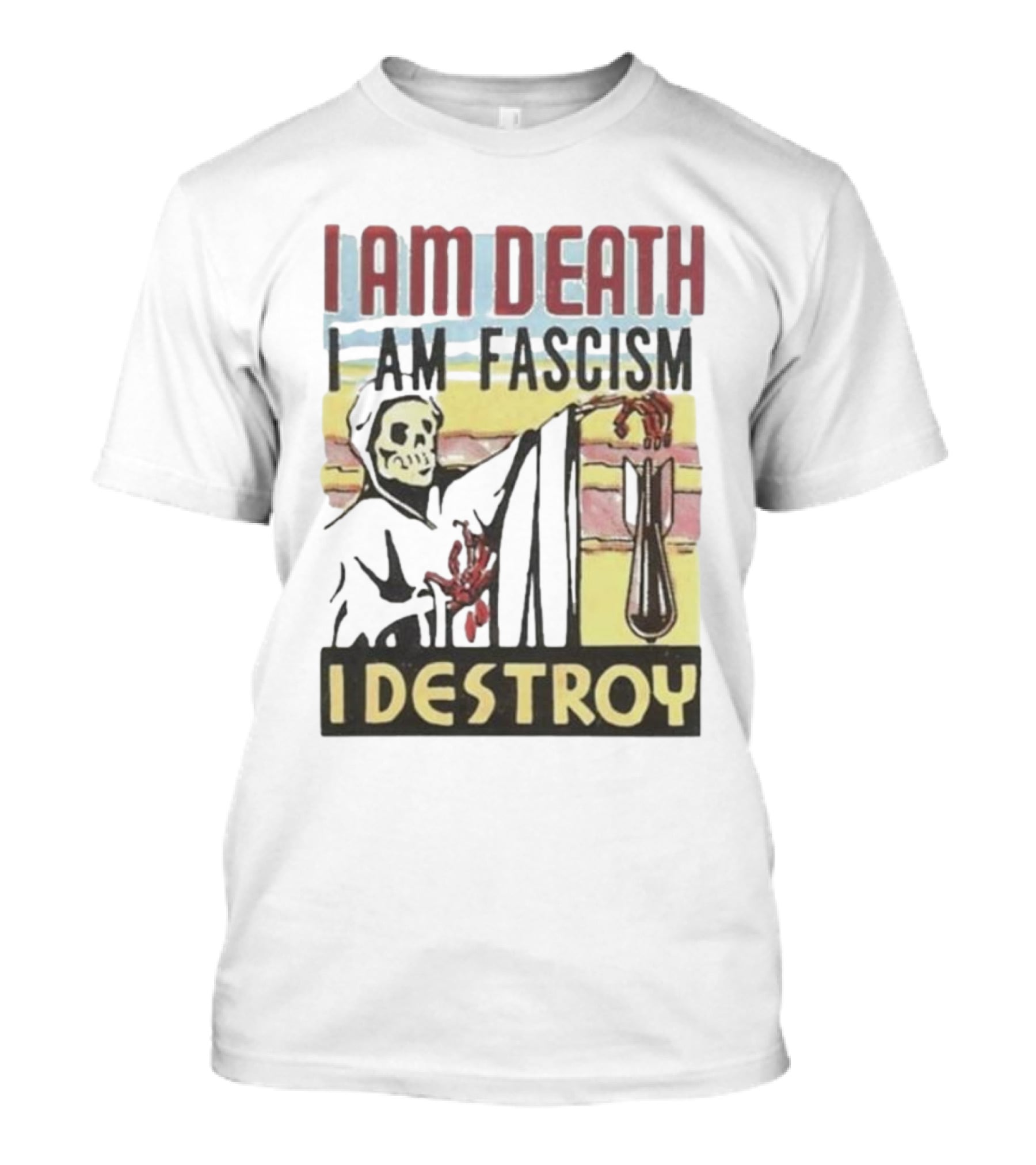 Propagandopolis I Am Death I Am Fascism I Destroy Skeleton Bomb T-Shirt