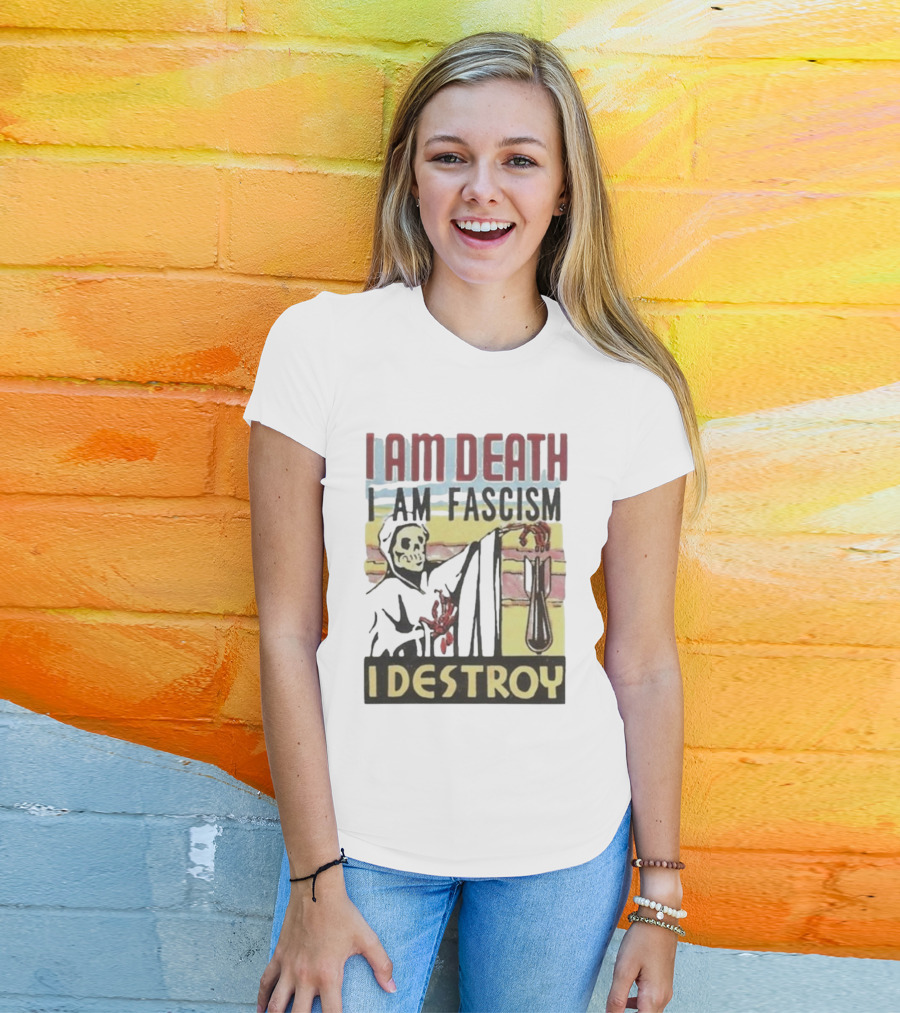 Propagandopolis I Am Death I Am Fascism I Destroy Skeleton Bomb T-Shirt