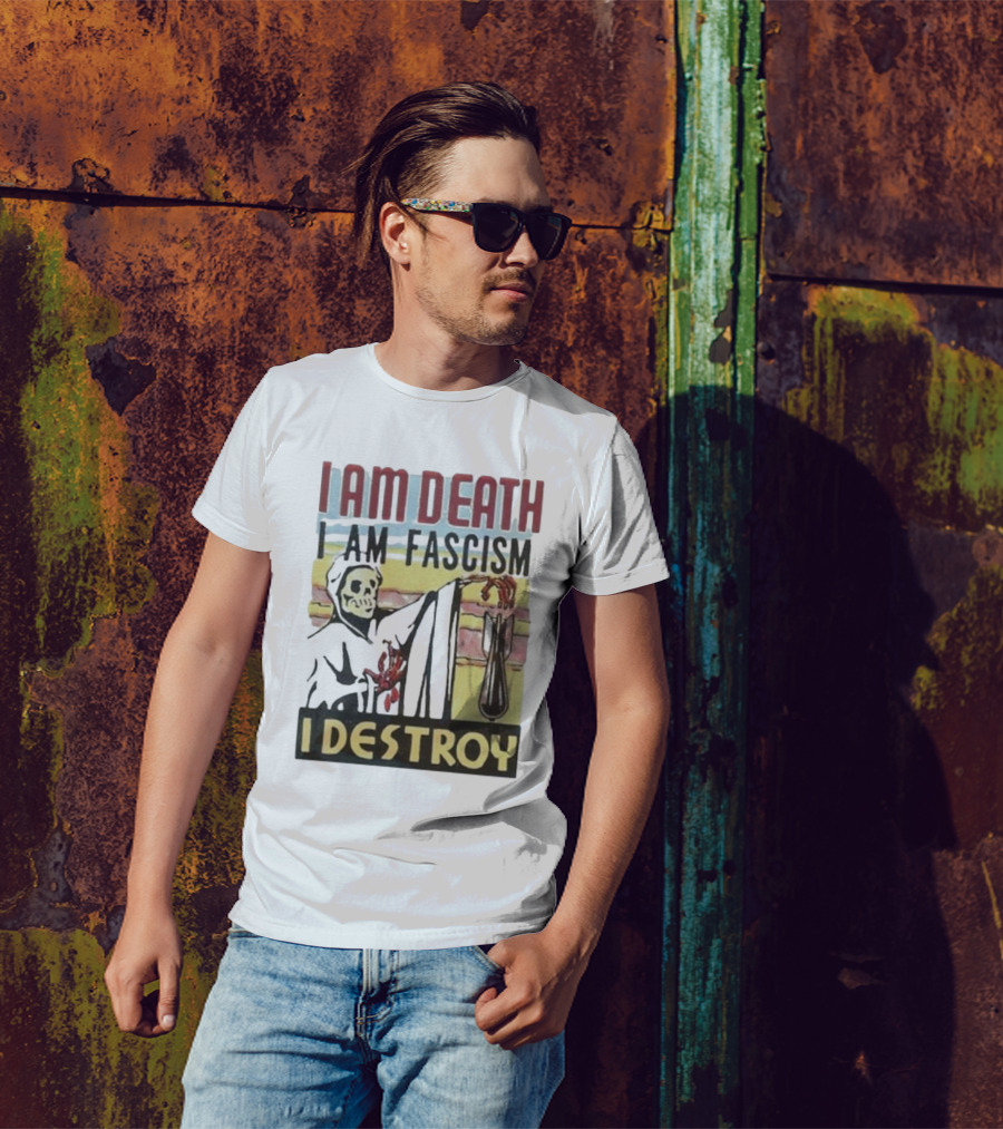 Propagandopolis I Am Death I Am Fascism I Destroy Skeleton Bomb T-Shirt