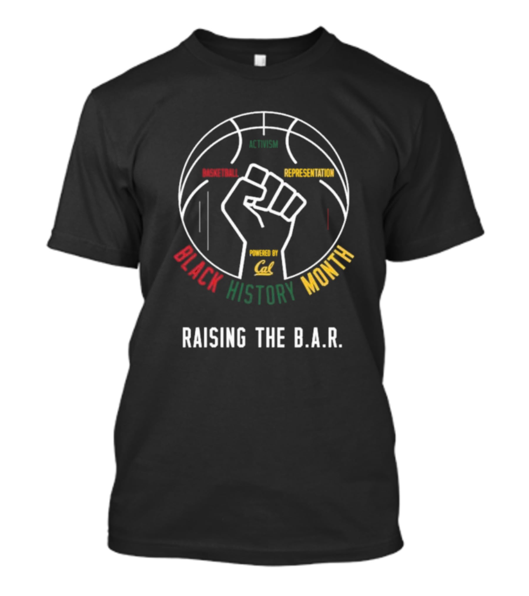 Cal Basketball Black History Month Activism Representation Raising The B.A.R T-Shirt