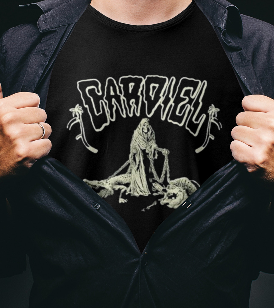 Cardiel Grim Reaper With Alligators And Skulls T-Shirt