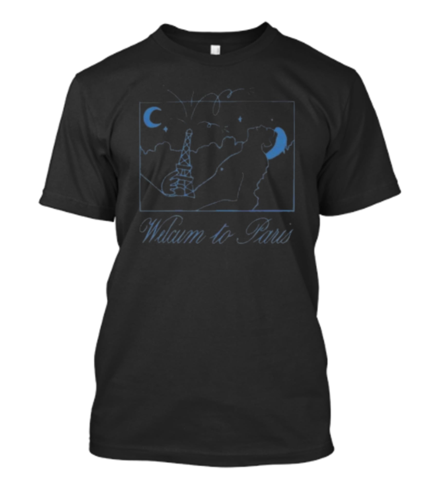 Carne Bollente Welcum To Paris Eiffel Tower Moon T-Shirt